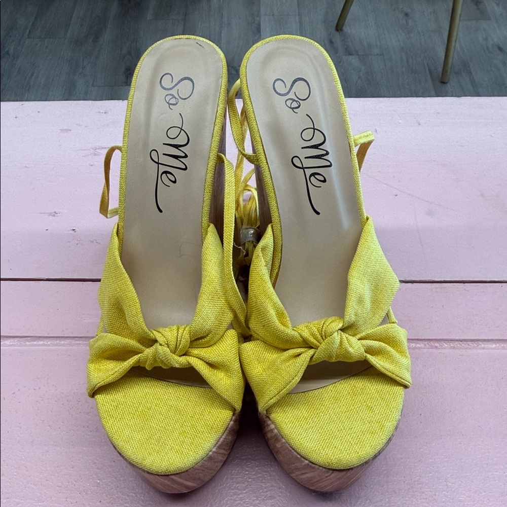So Me Yellow Platform Women's Shoes
